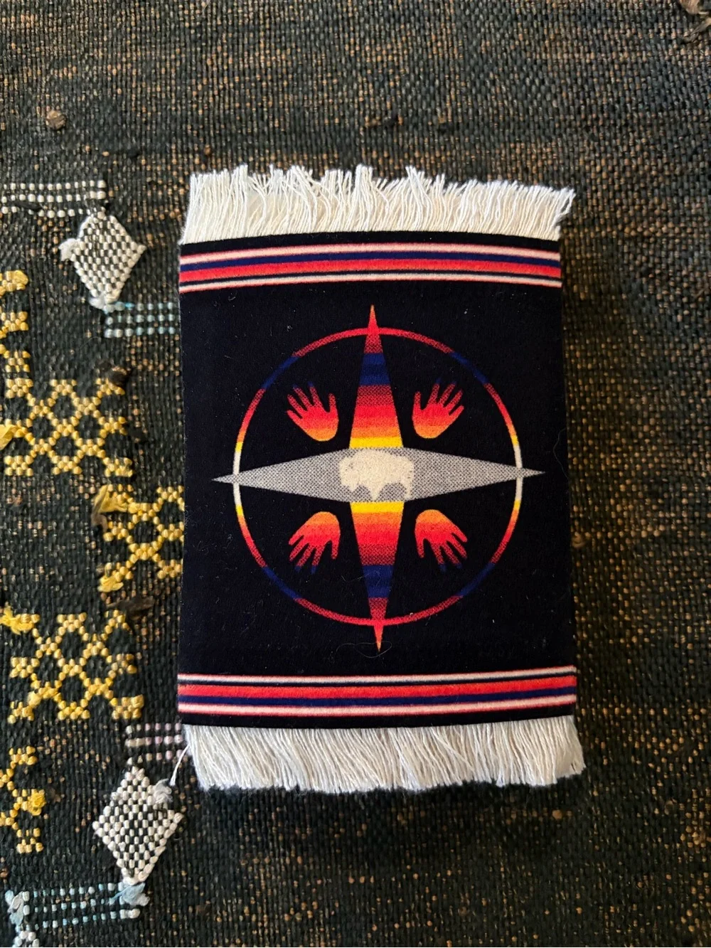 Lightly Pre-loved Big Medicine Coaster Rugs, set of 4
